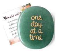 QINJIEJIE Worry Stone Green Aventurine Thumb Stones Healing Crystals Anxiety Relief for Adults Small Crystals Meaningful Spiritual Gifts for Women Kids Colleagues
