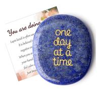 QINJIEJIE Worry Stone Lapis Lazuli Thumb Stones Healing Crystals Anxiety Relief for Adults Small Crystals Meaningful Spiritual Gifts for Women Kids Colleagues