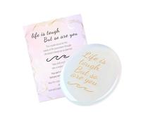 QINJIEJIE Worry Stone Opalite Crystal Healing Crystals Thumb Stone Gift Set with Card, Anxiety Relief for Adults, Inspirational Mindfulness Spiritual Gifts for Women Men