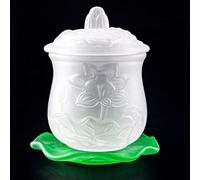 Qinlang 1pc White Glass Altar Cup, Buddha Water Cup, Offering Cup for Altar, Buddhist Supplies