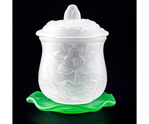 Qinlang 1pc White Glass Altar Cup, Buddha Water Cup, Offering Cup for Altar, Buddhist Supplies