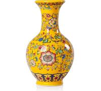 Qinlang 6" Small Yellow Flower Vase Home Decor Ceramic Bud Vase for Flowers - Begonia Vase