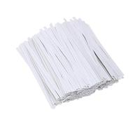 Qinlenyan 1000 Pcs Kraft Paper Twist Ties 3.5 Inch Reusable Bag Ties Wire Twist Ties Flexible Cable Ties for Packaging Bread Cake Pops Candy Party Favors White