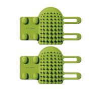 Qinlenyan 2Pcs Pet Self Grooming Brush Tickling Comb Soft Silicone Wall Corner Groomers Pet Massage Comb Self Groomer Tool Cat Corner Scratcher for Kitten Puppy Green