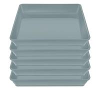 Qinlenyan 5Pack Square Plant Saucer Drip Tray 10 12 inch Flower Pot Saucers Plastic Plant Trays for Indoor Outdoor Plants,Catch Excess Water and Soil Grey 12Inch