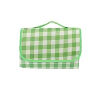 Qinlenyan Foldable Picnic Blanket Waterproof Picnic Blanket Extra Large Beach Blanket Waterproof Fabric Green Yellow Red Striped Picnic Mat for Beach Camping Hiking Travel Green L