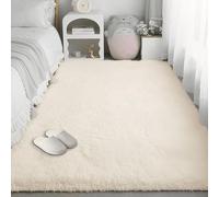 QINLIGAO Low Pile Area Rug 100 x 200 cm Shaggy Soft Luxury Fluffy Shag Lounge Home Decor for Bedroom Dorm Nursery Kids Room Office Lounge Home Decor, Cream Color