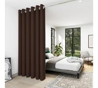 QINLIQIN Thermal Insulated Curtains 185 x 180 cm 1 Panel, Eyelet Thermal Insulated Short Curtain Super Soft Light Weight for Window Decorations, Brown