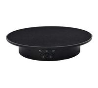 Qinmay 360-Degree Electric Rotating Turntable, Rechargeable Low Noise Adjustable Smooth Rotation Non-Slip Display Stand for Photographic Products (Black, 7.8 inches/Load 17 LB/Velvet top)