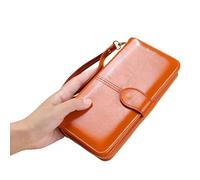 QINNIE Wallets Wallet For Women Pu Leather Large Capacity Clutch Note Compartments And Photo Window-orange