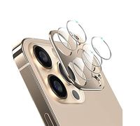 QINOUK Camera Lens Protector for iPhone 13 Pro/13 Pro Max, [1+2 Pack]1 Pack Aluminum Alloy Lens Cover, 2 Pack HD Tempered Glass Lens Protective Film, for iPhone 13 Pro,13 Pro Max-Gold