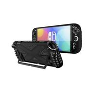 QINOUK Case Compatible with Nintendo Switch 2, Soft TPU Case with Built-in Kickstand, Anti-Scratch Protective Case Compatible with Nintendo Switch 2-Black