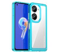 QINOUK Case for Asus Zenfone 10, [Anti-scratch] HD Clear Protective Case Soft TPU Frame & Hard PC Back, Ultra-thin Case for Asus Zenfone 10-Blue