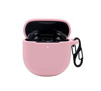 QINOUK Case for Bose QuietComfort Earbuds II, [Shockproof] Premium Soft Silicone Full-Body Protection Case with Carabiner, for Bose QuietComfort Earbuds II [Anti-fingerprint]-Pink