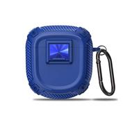 QINOUK Case for Bose QuietComfort Earbuds II, [Shockproof] Rugged TPU Protective Case with Carabiner, Full-Body Protection, Compatible with Bose QuietComfort Earbuds II-Blue