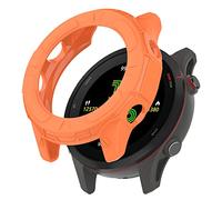 QINOUK Case for Garmin Forerunner 255, [Anti-drop] Soft TPU partial protection Thin Cover Bumper Compatible with Garmin Forerunner 255-Orange