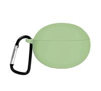 QINOUK Case for Huawei FreeBuds 5i, [Shockproof] Premium Soft Silicone Full-Body Protection Case with D Shape Clip, for Huawei FreeBuds 5i [Anti-fingerprint]-Matcha green