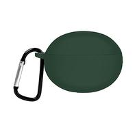 QINOUK Case for Huawei FreeBuds 5i, [Shockproof] Premium Soft Silicone Full-Body Protection Case with D Shape Clip, for Huawei FreeBuds 5i [Anti-fingerprint]-Green