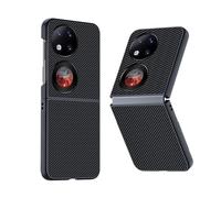 QINOUK Case for Huawei Pocket 2, [Anti-Scratch] Ultra-thin Hard PC Protective Case, Carbon Fiber Texture, Cover for Huawei Pocket 2-Black