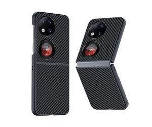 QINOUK Case for Huawei Pocket 2, [Anti-Scratch] Ultra-thin Hard PC Protective Case, Carbon Fiber Texture, Cover for Huawei Pocket 2-Black