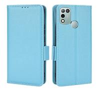 QINOUK Case for Infinix Hot 10 Play/Hot 11 Play,Magnetic side buckle, PU Leather Wallet Case Cover,[3-Slots][Stand Feature] Compatible with Infinix Hot 10 Play/Hot 11 Play-sky blue