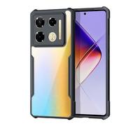 QINOUK Case for Infinix Note 40 Pro 5G, [Airbag Protection] Transparent PC Back + Soft TPU Frame, Anti-scratch Protective Case for Infinix Note 40 Pro 5G-Black
