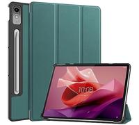 QINOUK Case for Lenovo Tab P12, [Stand Feature] Ultra Thin Smart Cover with Auto Sleep Wake, PU and PC Anti-scratch Protective Case, for Lenovo Tab P12 12.7-Green