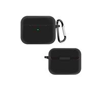 QINOUK Case for RAZER Hammerhead True Wireless X, [Shockproof] Premium Soft Silicone Full-Body Protection Case with D Shape Clip, for RAZER Hammerhead True Wireless X-Black