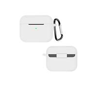 QINOUK Case for RAZER Hammerhead True Wireless X, [Shockproof] Premium Soft Silicone Full-Body Protection Case with D Shape Clip, for RAZER Hammerhead True Wireless X-White