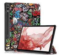 QINOUK Case for Samsung Galaxy Tab S9 Ultra, [Stand Feature] Ultra Thin Smart Cover with Auto Sleep Wake, PU and PC Anti-scratch Protective Case, for Samsung Galaxy Tab S9 Ultra-Doodle