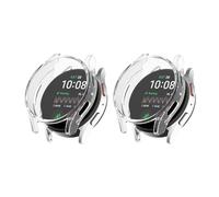 QINOUK Case for Samsung Galaxy Watch 7 44mm with Built in Screen Protector, [2-Pack] [Anti-Scratch] Electroplated Soft TPU Thin Cover for Samsung Galaxy Watch 7 44mm-Clear