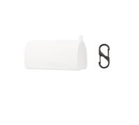 QINOUK Case for Sony Pulse Explore, [Shockproof] Soft Silicone Full-Body Protection Case with Carabiner, Compatible with PlayStation Pulse Explore [Anti-fingerprint]-White