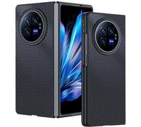 QINOUK Case for vivo X Fold 3 Pro, [Anti-Scratch] Ultra-thin Hard PC Protective Case, Carbon Fiber Texture, Cover for vivo X Fold 3 Pro-Black