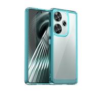 QINOUK Case for Xiaomi Poco F6, [Anti-scratch] HD Clear Protective Case Soft TPU Frame & Hard PC Back, Ultra-thin Case for Xiaomi Poco F6-Blue
