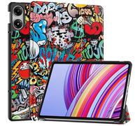 QINOUK Case for Xiaomi Poco Pad, [Stand Feature] Ultra Thin Smart Cover with Auto Sleep Wake, PU and PC Anti-scratch Protective Case, for Xiaomi Poco Pad-Doodle