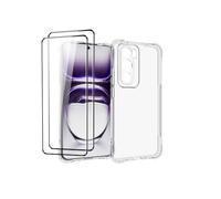 QINOUK Clear Case for Oppo Reno 12 Pro, [Airbag Protection] Ultra-thin HD Clear, Soft TPU Case with [2-Pack] Tempered Glass Screen Protector for Oppo Reno 12 Pro