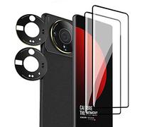 QINOUK for [2+2 Pack] Xiaomi 12S Ultra Screen Protector,2 Pack HD Tempered Glass Screen Protector and 2 Pack Metal Camera Lens Circle,[Anti-Scratch][Bubble Free]Compatible with Xiaomi 12S Ultra
