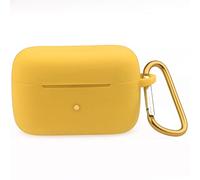 QINOUK for Jabra Elite 85t Case,Dustproof,Shockproof and with Carabiner,Premium Soft Silicone Full Protective Case Compatible with Jabra Elite 85t [Front LED Visible]-Yellow