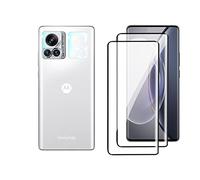 QINOUK for Motorola Edge 30 Ultra [2+2 Pack] Protection film, [2 Pack] Full Screen Protective Film, [2 Pack] HD Clear Tempered Glass Camera Protection Film, [Anti-Scratch]