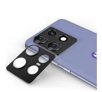 QINOUK for Motorola Edge 50 Pro Lens Protector, [2 Pack] Aluminum Alloy Metal Camera Lens Protection, [Anti-Scratch] Compatible with Motorola Edge 50 Pro-Black