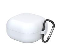 QINOUK for Samsung Galaxy Buds2 Case,Dustproof,Shockproof and with D Shape Clip,Premium Soft Silicone Full Protective Case for Samsung Galaxy Buds2/Galaxy Buds Pro 2021/Galaxy Buds Live 2020-White