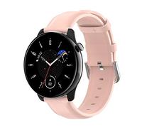 QINOUK Genuine Leather Watch Strap for Amazfit GTR Mini, Pink, Tang Buckle Design, Breathable, Waterproof