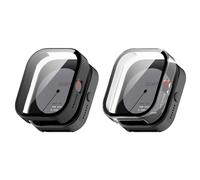 QINOUK Hard PC Case for CMF by Nothing Watch Pro with Built in Tempered Glass, [2-Pack] All Around Anti-Scratch Protective Case Compatible with CMF by Nothing Watch Pro-Black Clear