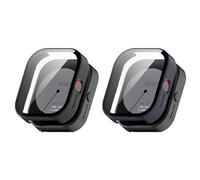 QINOUK Hard PC Case for CMF by Nothing Watch Pro with Built in Tempered Glass, [2-Pack] All Around Anti-Scratch Protective Case Compatible with CMF by Nothing Watch Pro-Black Blue