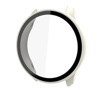 QINOUK Hard PC Case for GarminMove Trendwith Built in Tempered Glass, [Anti-Scratch] All Around Protective Case Compatible with GarminMove Trend-White