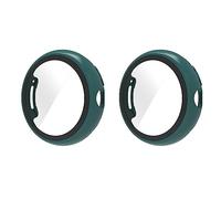QINOUK Hard PC Case for Google Pixel Watch 2 with Built in Tempered Glass, [2-Pack] All Around Anti-Scratch Protective Case Compatible with Google Pixel Watch 2-Green