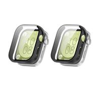 QINOUK Hard PC Case for Huawei Watch Fit 3 with Built in Tempered Glass, [2-Pack] All Around Anti-Scratch Protective Case Compatible with Huawei Watch Fit 3-Black