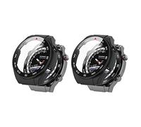 QINOUK Hard PC Case for Huawei Watch Ultimate with Built in Tempered Glass, [2-Pack] All Around Anti-Scratch Protective Case Compatible with Huawei Watch Ultimate-Black
