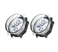 QINOUK Hard PC Case for OnePlus Watch 2 with Built in Tempered Glass, [2-Pack] All Around Anti-Scratch Protective Case Compatible with OnePlus Watch 2-Clear