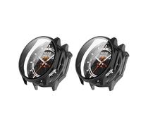 QINOUK Hard PC Case for OnePlus Watch 3 with Built in Tempered Glass, [2-Pack] All Around Anti-Scratch Protective Case Compatible with OnePlus Watch 3-Black